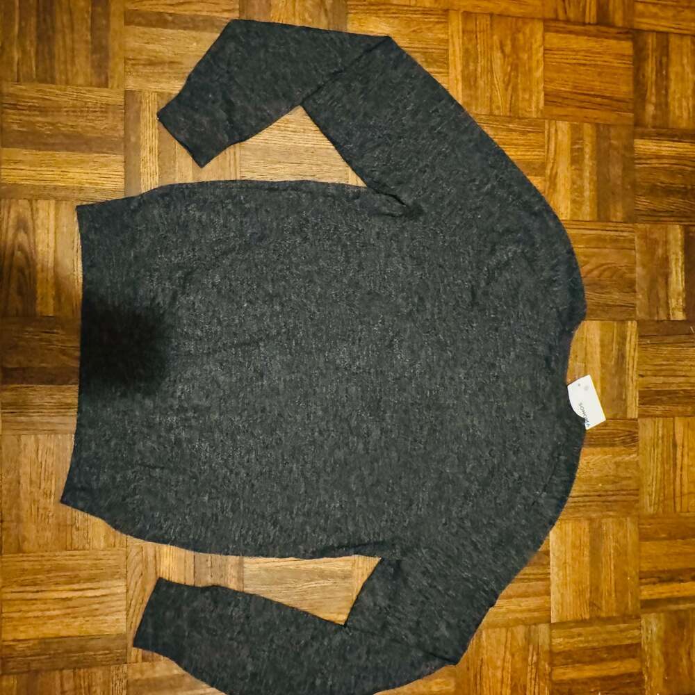 Sonoma Goods for Life Women's Long Sleeve Crewneck Heather Charcoal Sweater